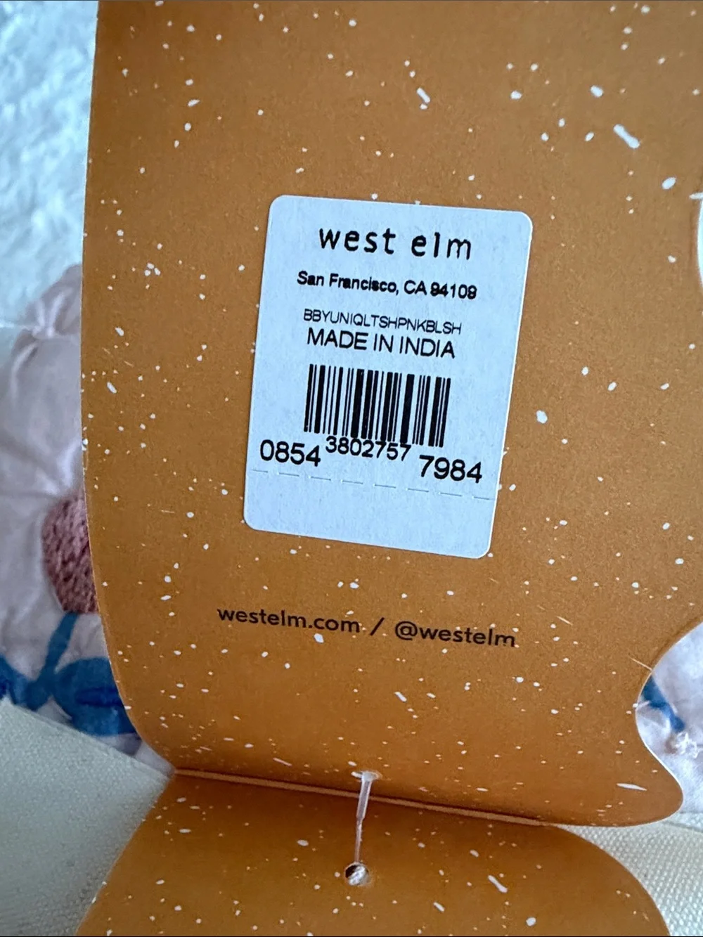 West Elm Kids Fairytale Unicorn pink standard size cotton pillow sham NEW